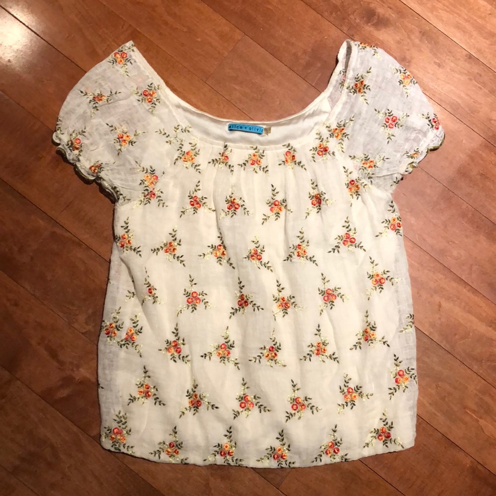 Alice + Olivia peasant floral blouse